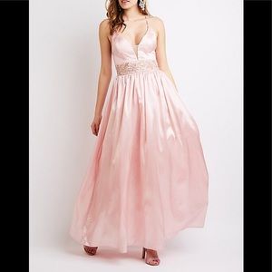 Soiéblu Pink Lace Waist Gown